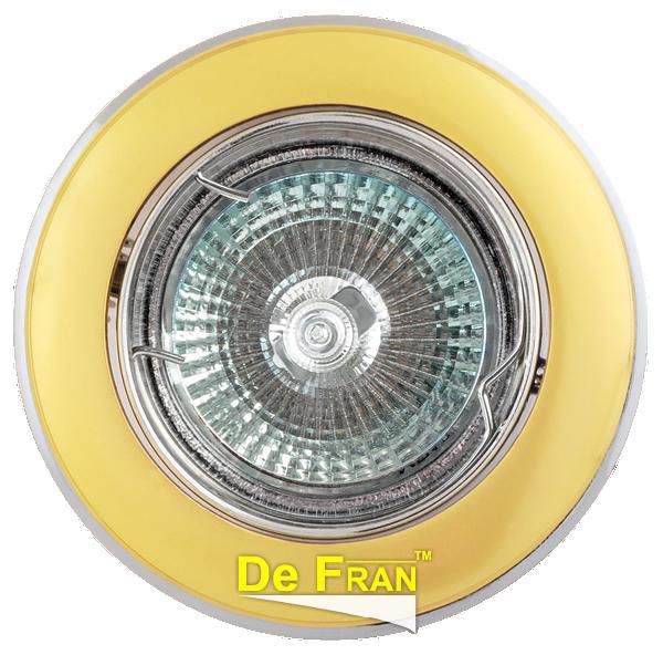 Точечный светильник De Fran FT 128 PG "Поворотный в центре" перламутр золото + хром MR16 1 x 50 вт