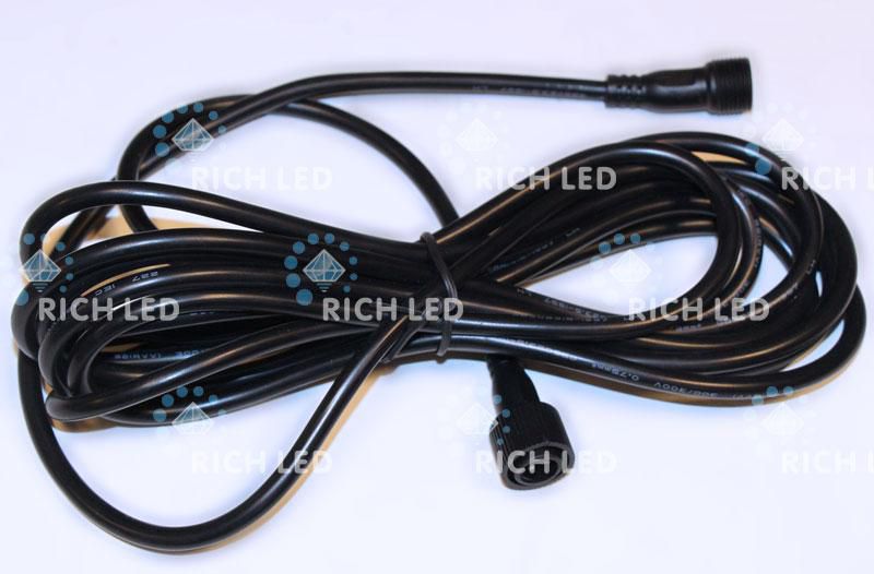  Rich LED Коннектор универсальный 2 pin, разъем папа-мама, черный