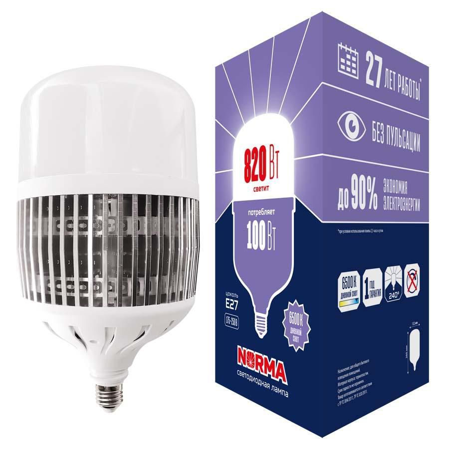 Лампа LED сверхмощная (UL-00006798) Volpe E27 100W (820W) 6500K матовая LED-M80-100W/6500K/E27/FR/NR
