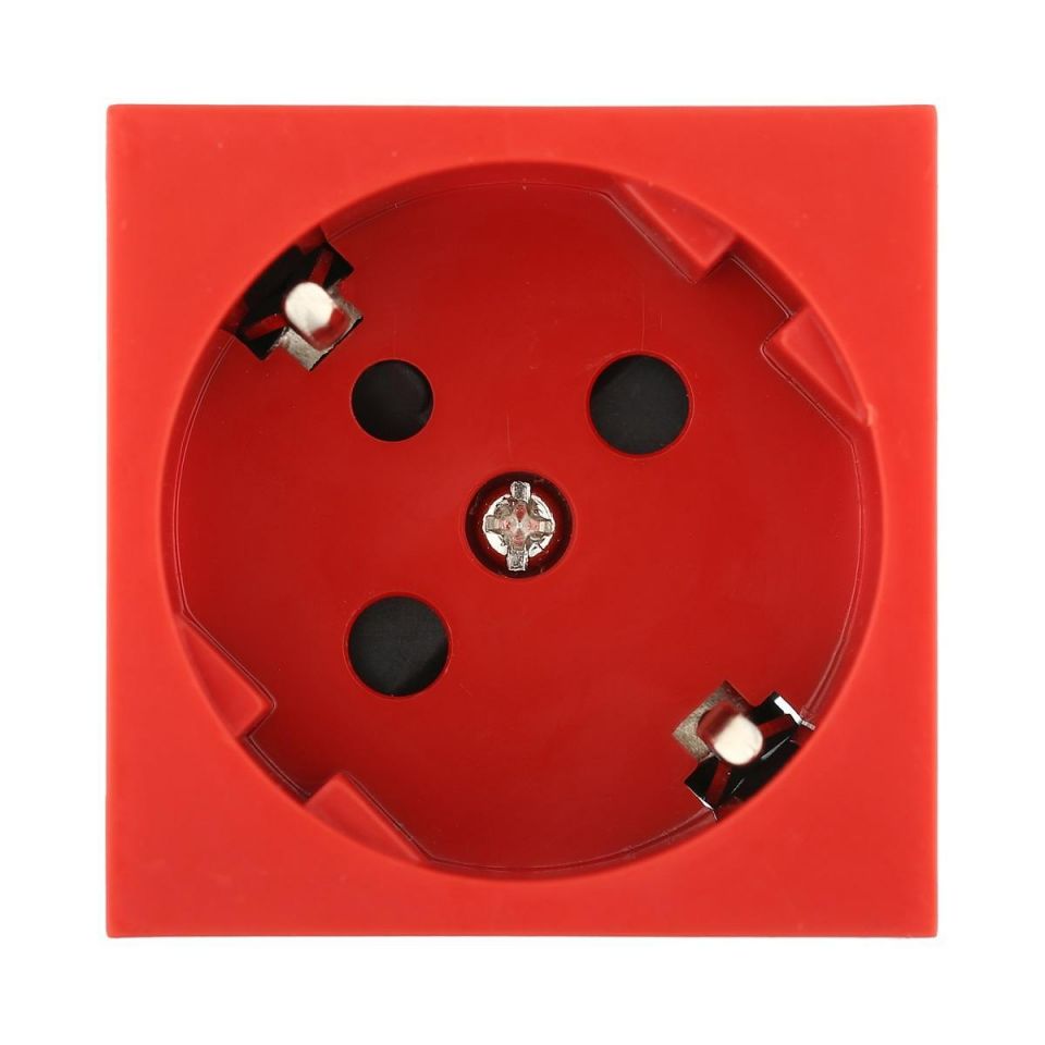 Розетка LK Studio с заземляющими контактами, с защитными шторками, 16 А, 250 В, под углом 45 градусов с ключом (красный) LK45 851607-1