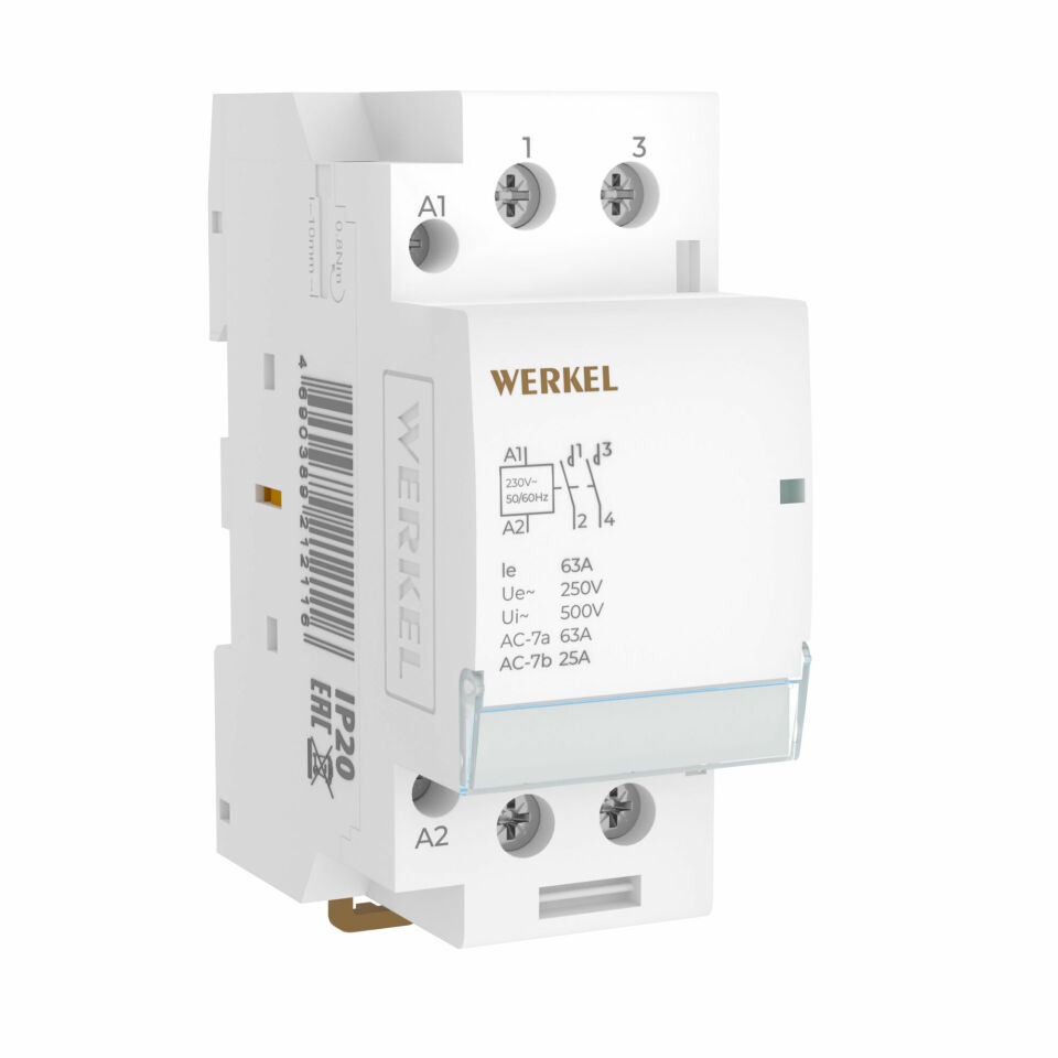  Werkel W942M63O/ Контактор модульный 63 A 2NO (2 мод.) W942M63O