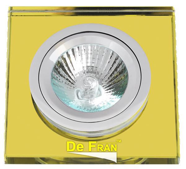 Точечный светильник De Fran FT 848 g "Квадрат" желтое стекло MR16 1 x 50 вт