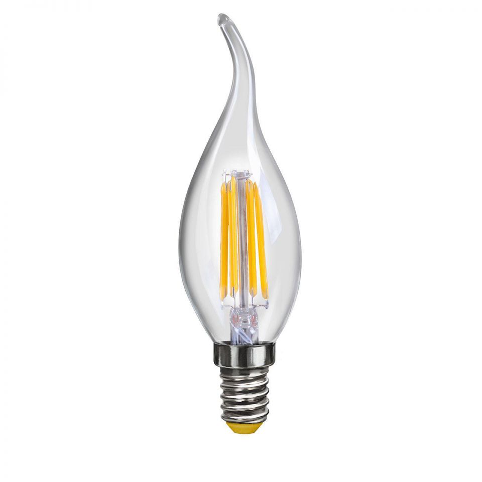  Voltega Лампа светодиодная филаментная E14 4W 2800К свеча на ветру прозрачная VG10-CW1E14warm4W-F 7004