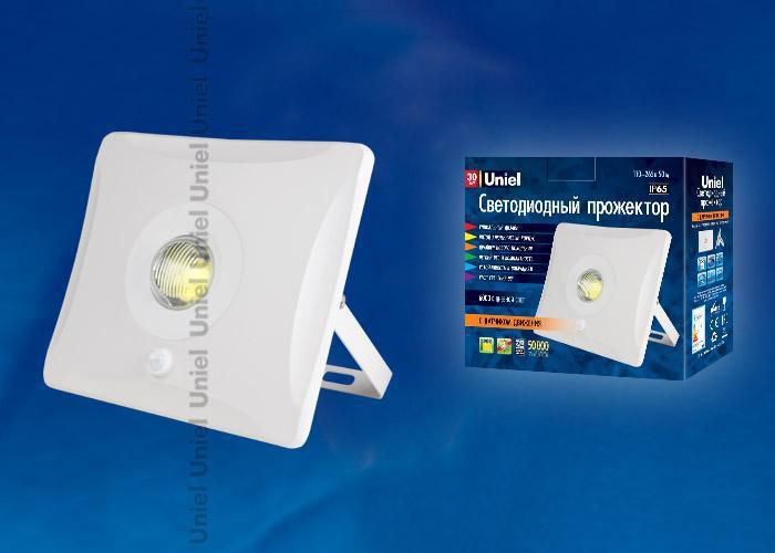 Прожектор Uniel ULF-F31-30W/DW SENSOR IP65 100-265В WHITE картон