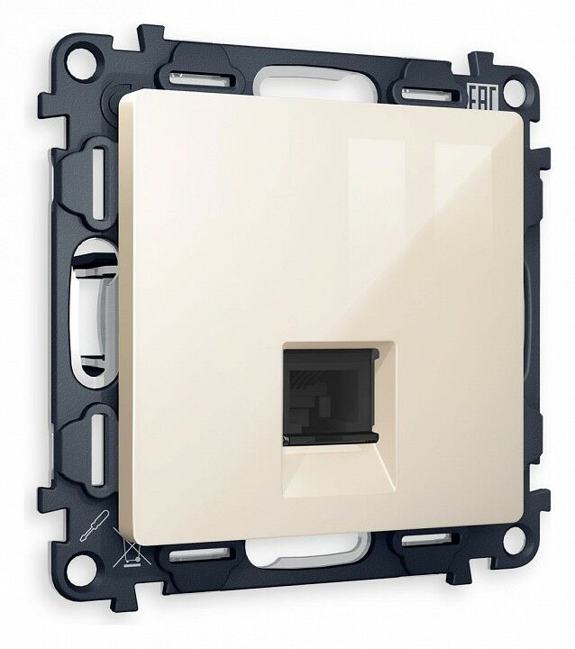 Розетка Ethernet RJ-45 и со шторками, без рамки Ambrella Volt Quant MA312010