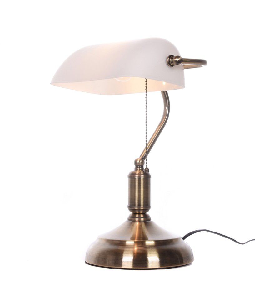 Настольная лампа Lumina Deco Banker белая LDT 305-WT