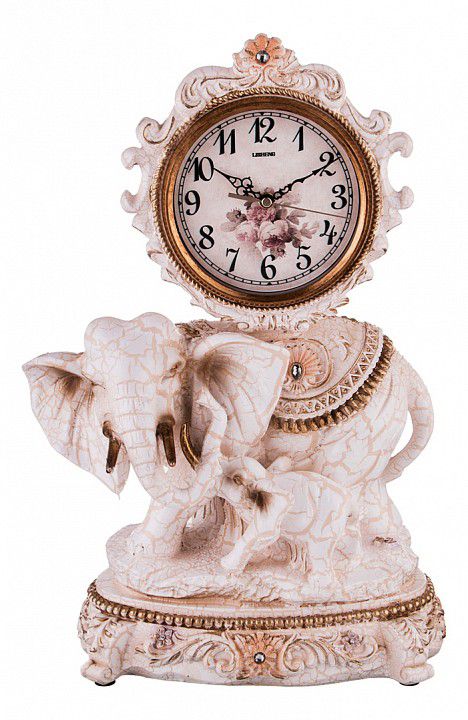  Lefard Настольные часы (33x19x47 см) Слониха со слоненком 204-218