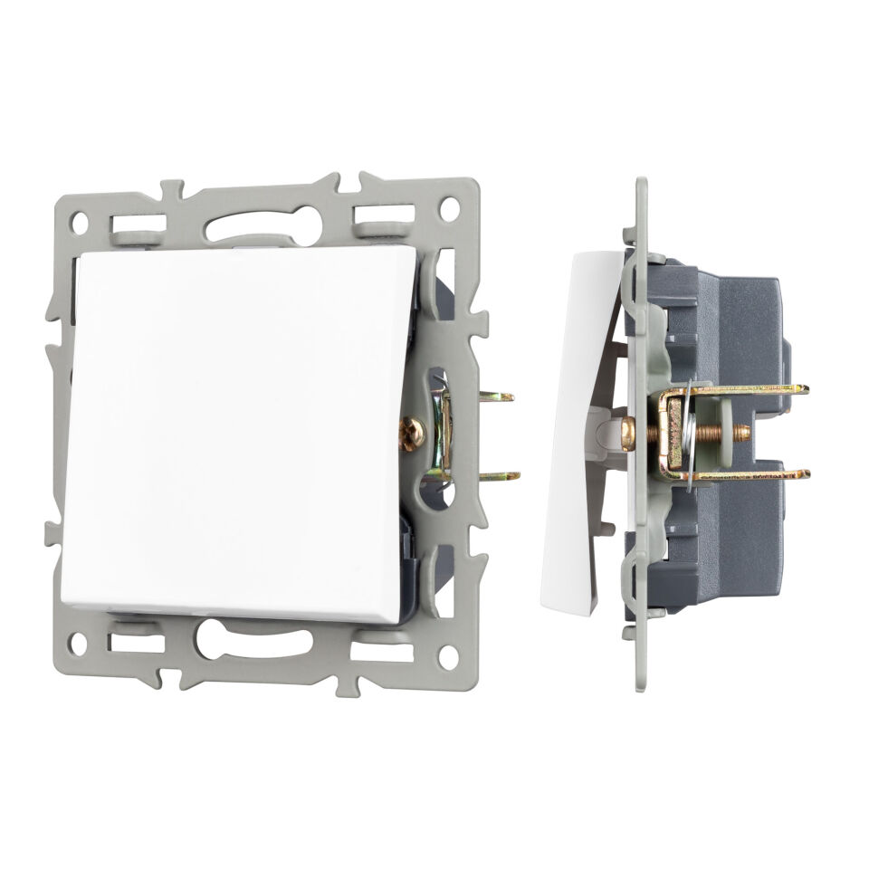 Механизм выключателя одноклавишный проходной SWT-MKP1-PL-WH (250V, 16A) ( Arlight , -)