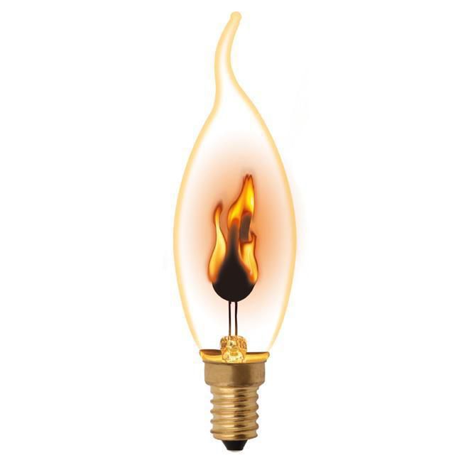 Лампа декоративная Uniel IL-N-CW35-3/RED-FLAME/E14/CL