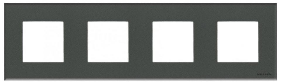 Рамка 4-постовая ABB Zenit стекло графит N2274 CF