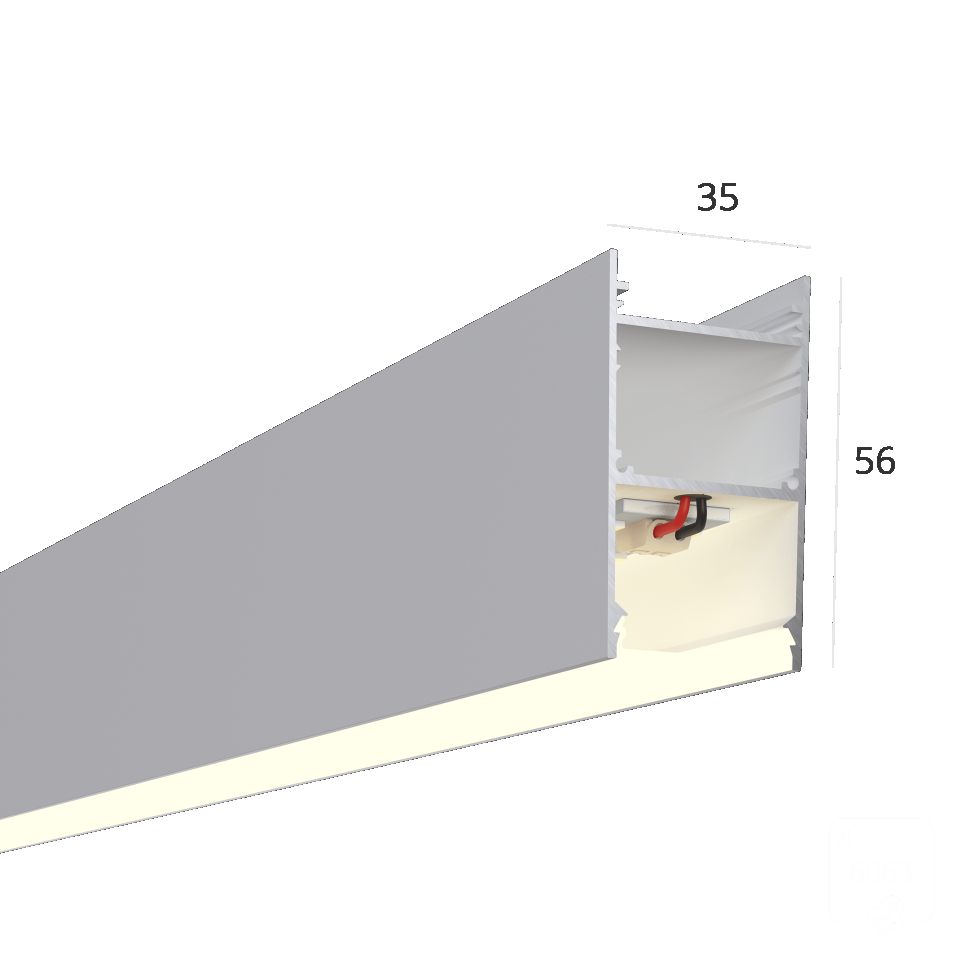  6063 Линейный светильник LINE 3556 (RAL9003/2500mm/LT70 — 4K/36W)