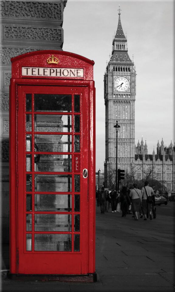 Картина на холсте Ekoramka 30x50 Телефон Лондон HE-101-485