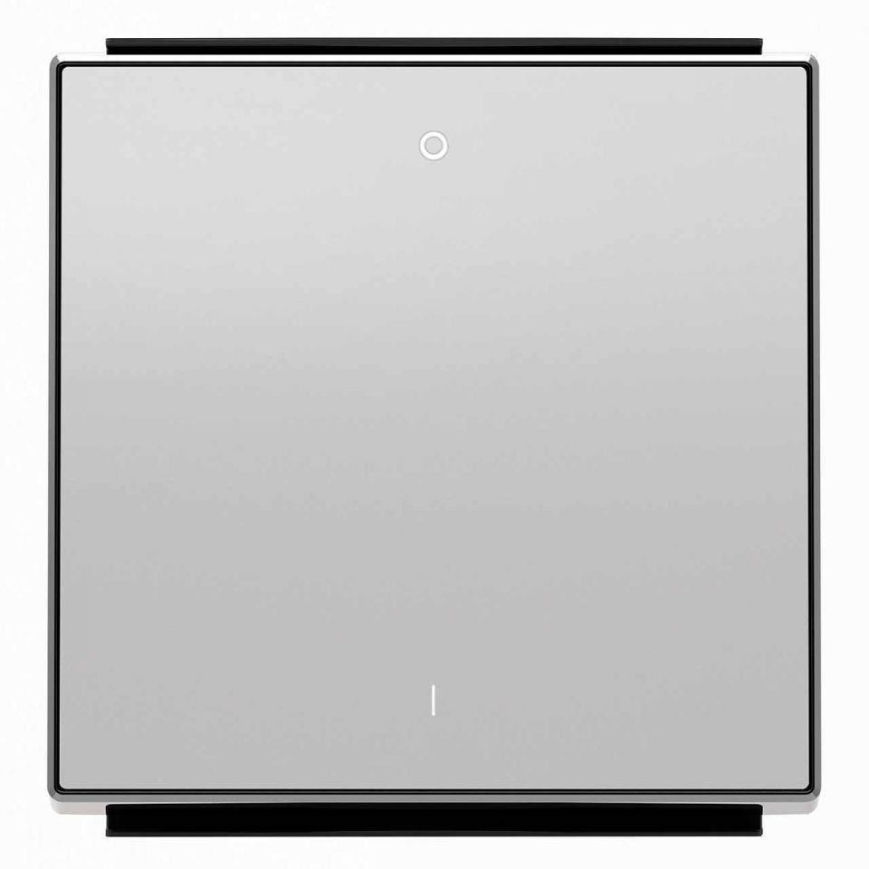 Лицевая панель ABB Sky выключателя одноклавишного с символом I/O серебристый алюминий 2CLA850120A1301