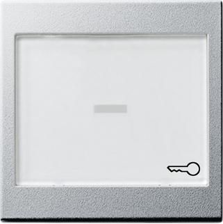 Лицевая панель Gira System 55 выключателя с полем для надписи алюминий 021626