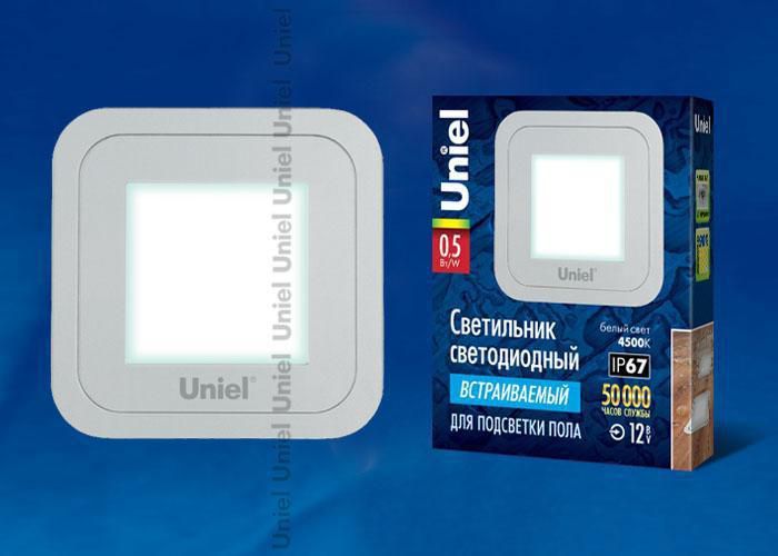 Точечный светильник Uniel ULE-S06-0,5W/NW IP67 SILVER картон