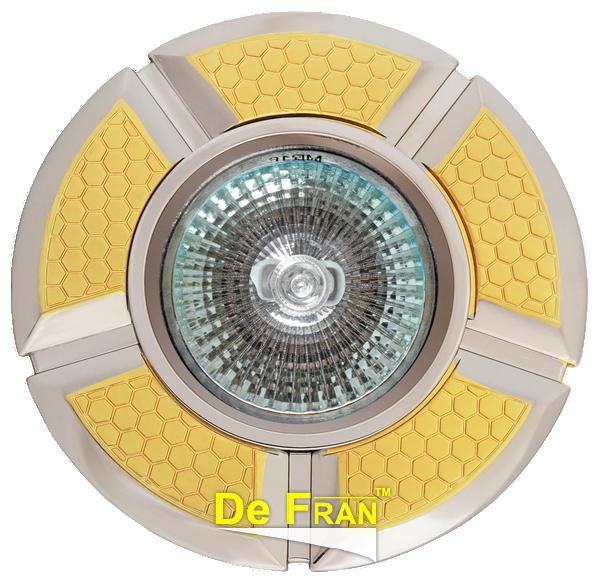 Точечный светильник De Fran 16F161 DQ "Круг 5 долей, чешуя" сатин-золото + хром MR16 1 x 50 вт