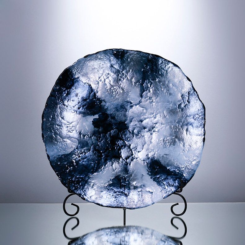 Тарелка Cloyd MATENO Dish / Ø40 см - синее стекло (арт.50054)