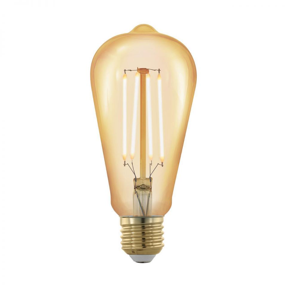  Eglo Лампа светодиодная филаментная диммируемая E27 4W 1700К золотая 11696