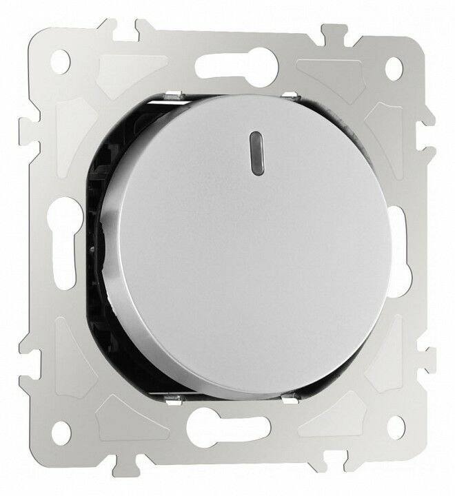 Выключатель перекрестный одноклавишный с подсветкой без рамки Arte Milano 202 202.35-1.silver