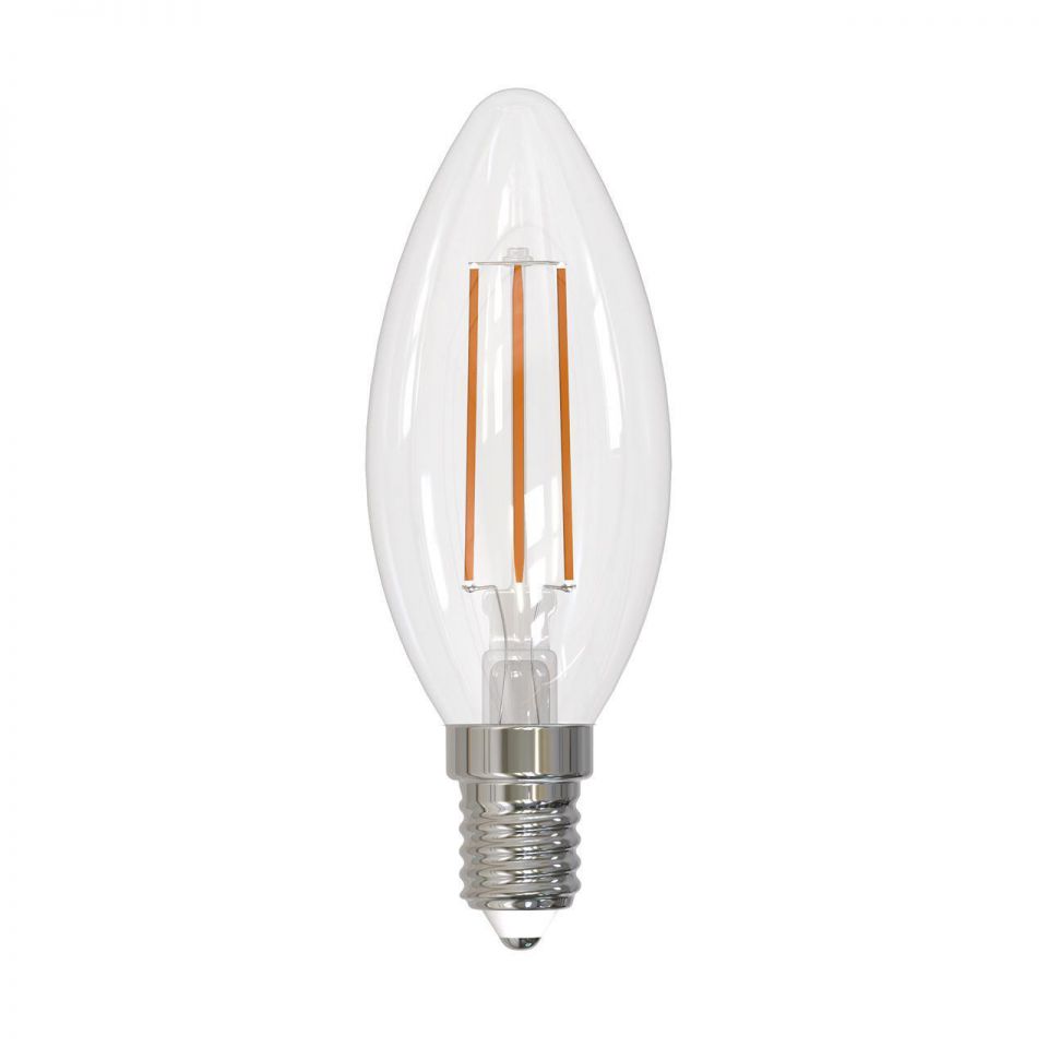  Uniel Лампа светодиодная (UL-00005160) E14 9W 3000K прозрачная LED-C35-9W/3000K/E14/CL PLS02WH