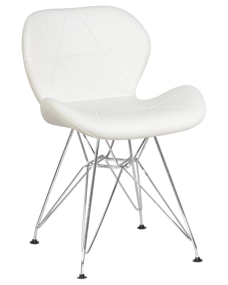 Стул обеденный Dobrin LMZL-302A BUTTERFLY CHROME, ножки хром, цвет белый