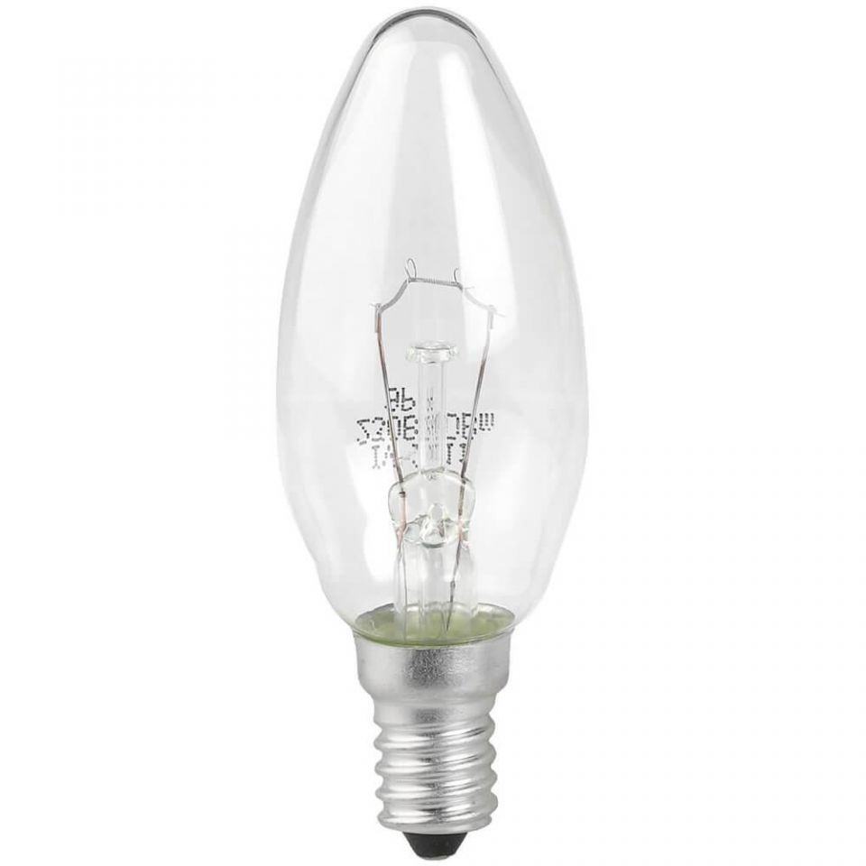 Лампа накаливания Эра E14 40W 2700K прозрачная ДС 40-230-E14-CL