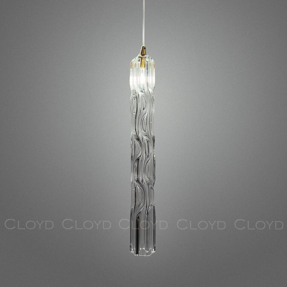Подвесной светильник Cloyd ICEBERG-B P1 / Ø5 см - латунь - прозрачн. стекло (арт.11641)