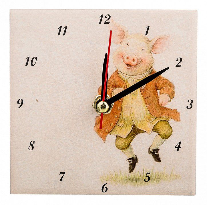  АРТИ-М Настольные часы (10x10 см) Свинки 354-1636