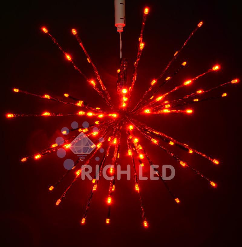  Rich LED Ежик 80 см, КРАСНЫЙ, соединяемый