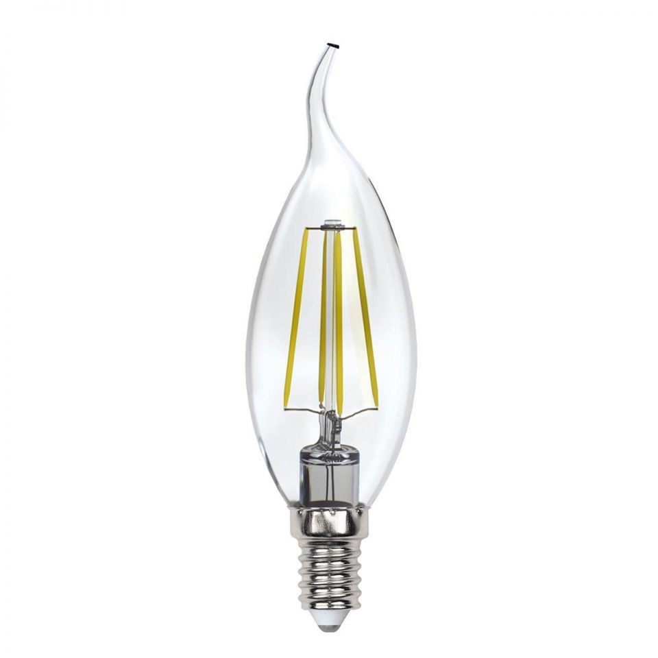 Лампа светодиодная филаментная (UL-00005904) Uniel E14 13W 4000K прозрачная LED-CW35-13W/4000K/E14/CL PLS02WH