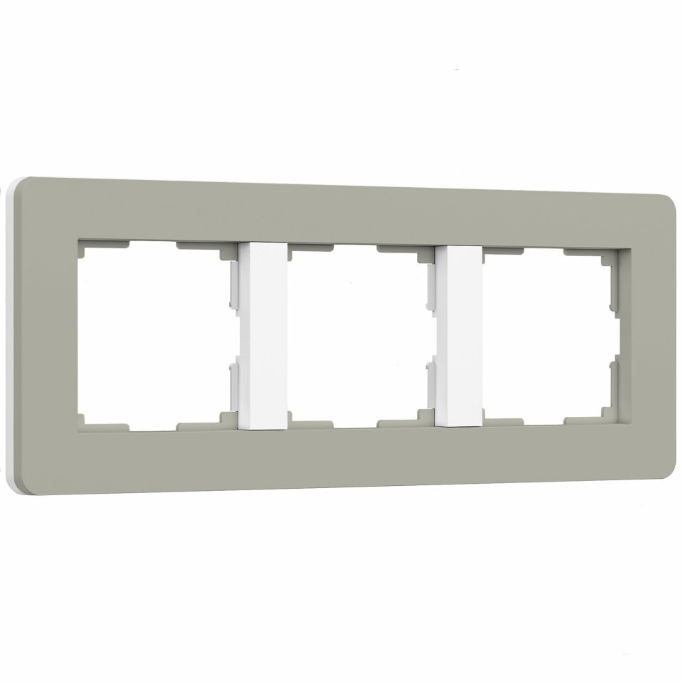  Werkel W0033067/ Рамка на 3 поста Split (дымчатый/белый, soft-touch) W0033067