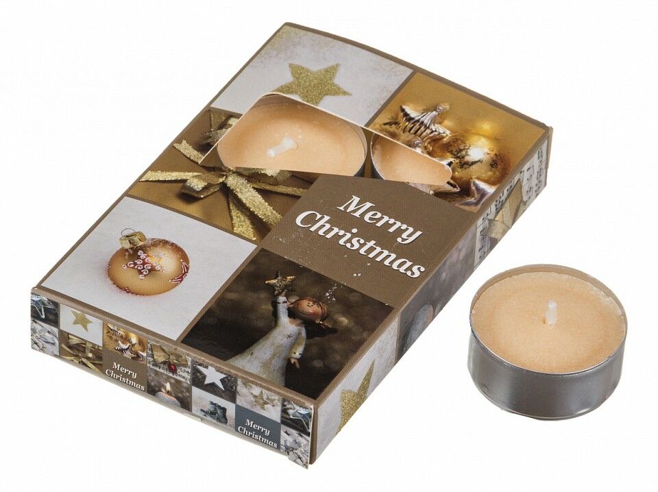  АРТИ-М Набор из 6 свечей декоративных (4x2 см) Merry Christmas 348-441