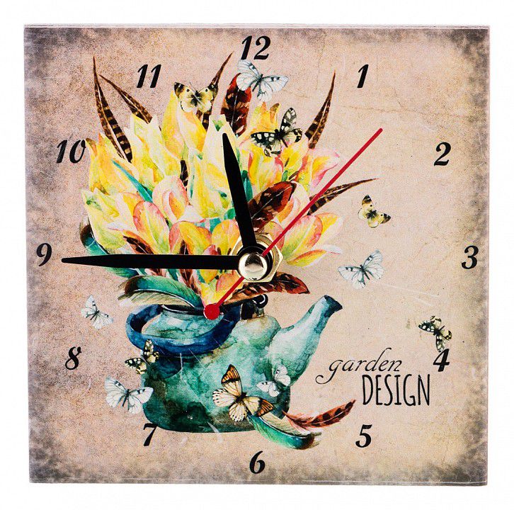  АРТИ-М Настольные часы (10x10 см) Сады в цветах 354-1317