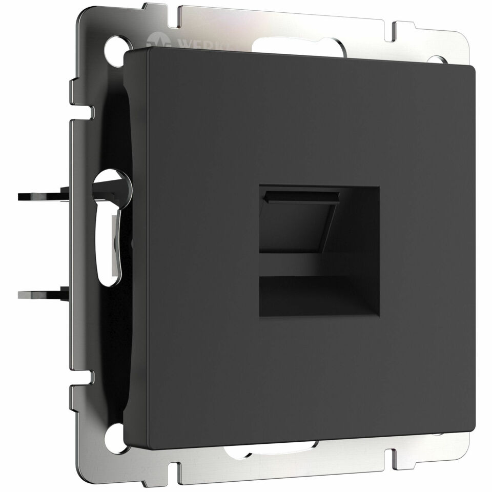  Werkel W5120108/ Розетка Ethernet RJ-45 cat. 6A экранированная (черный матовый) W5120108