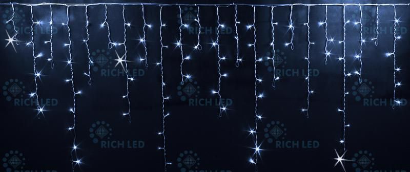 Гирлянда Rich LED Бахрома 3*0.9 м БЕЛЫЙ, мерцание, прозрачный провод