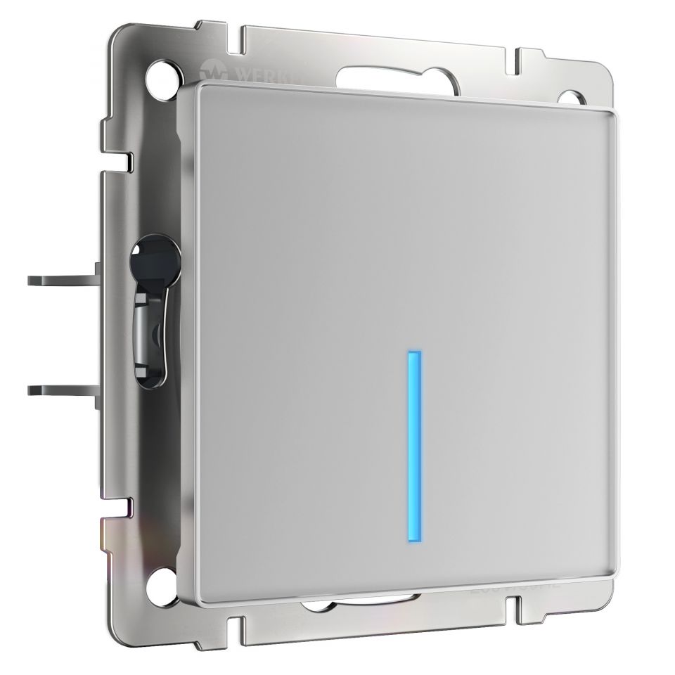  Werkel Сенсорный выключатель одноклавишный с функцией Wi-Fi (серебряный) W4510606