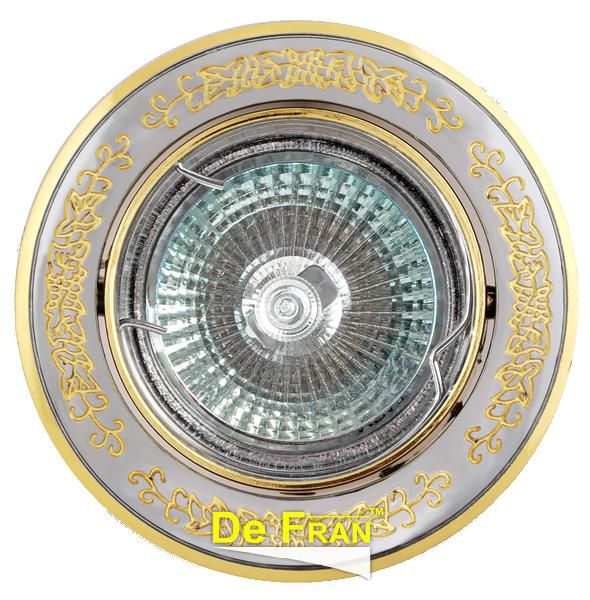 Точечный светильник De Fran FT 181A CHG "Поворотный в центре" хром + золото MR16 1 x 50 вт