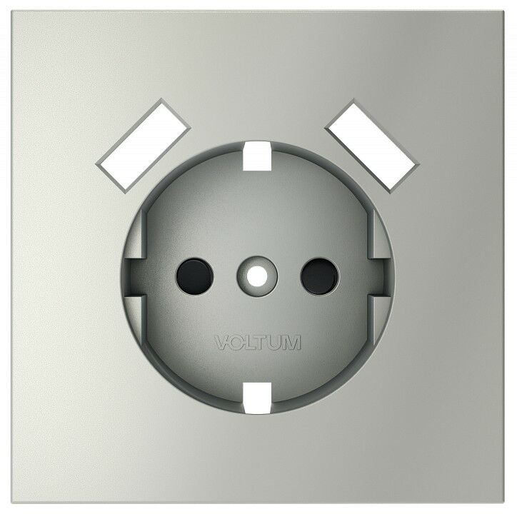 Накладка для розетки с заземлением и со шторками и 2хUSB type A Voltum S70 VLS000905