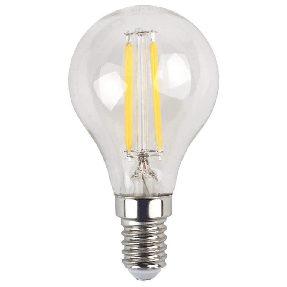 Лампа светодиодная филаментная Эра E27 7W 2700K прозрачная F-LED P45-7W-827-E14