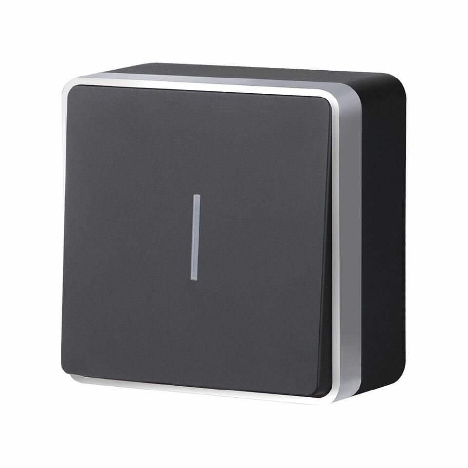  Werkel Выключатель одноклавишный с подсветкой Gallant черный с серебром W5010134 W5010134