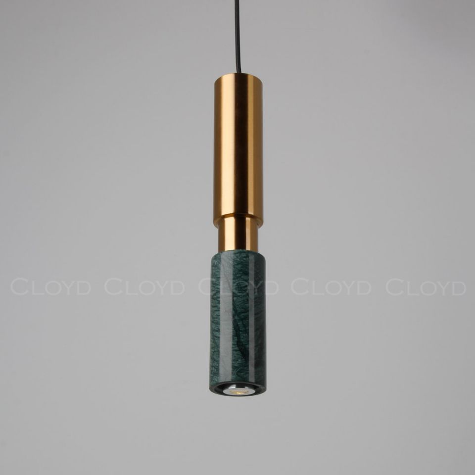 Подвесной светильник Cloyd SEQUEL P1 / латунь - зелен.камень (арт.10454)