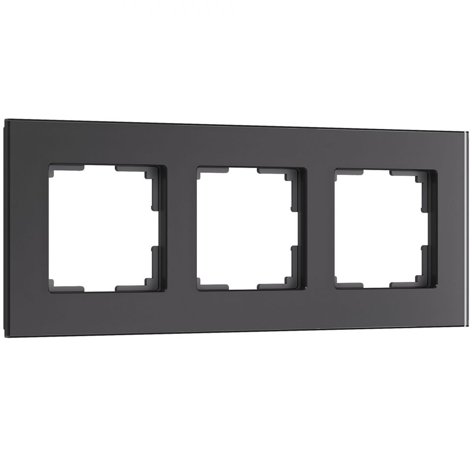  Werkel Рамка на 3 поста Senso (черный, стекло soft-touch) W0033108