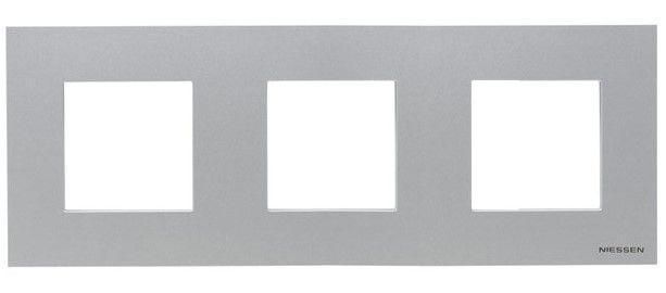 Рамка 3-постовая ABB Zenit серебро N2273 PL