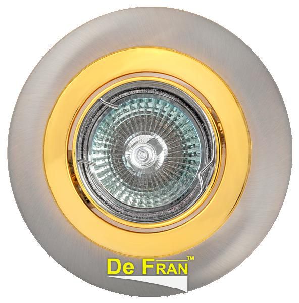 Точечный светильник De Fran FT 140AK SNG "Поворотный в центре" сатин-никель + золото MR16 1 x 50 вт