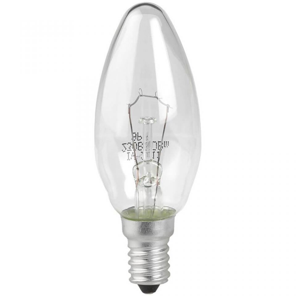Лампа накаливания Эра E14 40W 2700K прозрачная ЛОН ДС40-230-E14-CL