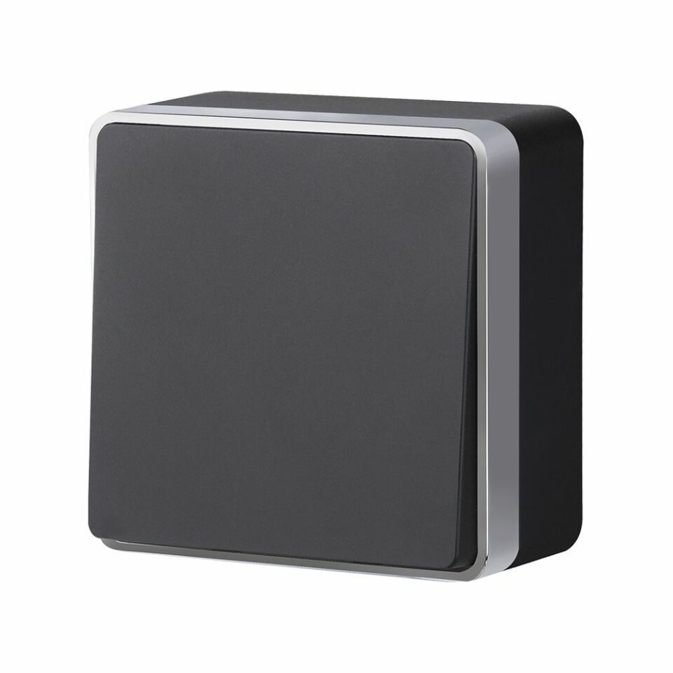  Werkel Выключатель одноклавишный проходной Gallant черный с серебром W5012034