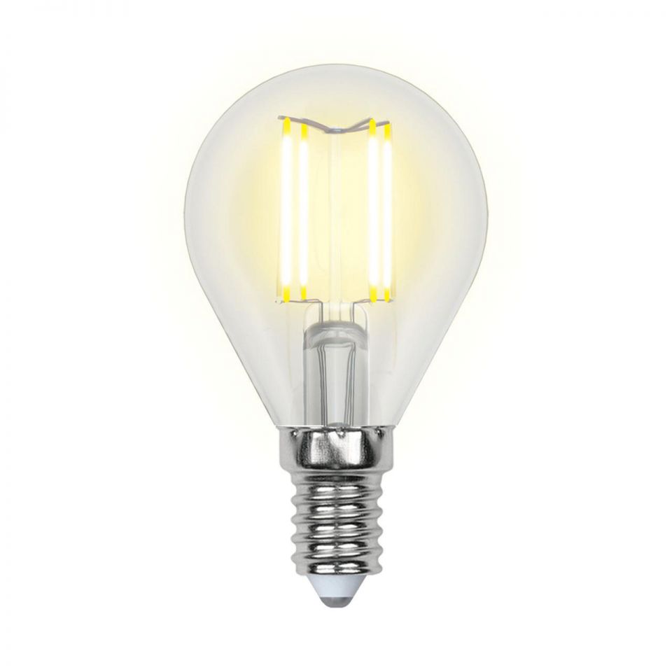 Лампа светодиодная Uniel LED-G45-5W/WW/E14/CL/MB GLM10TR картон