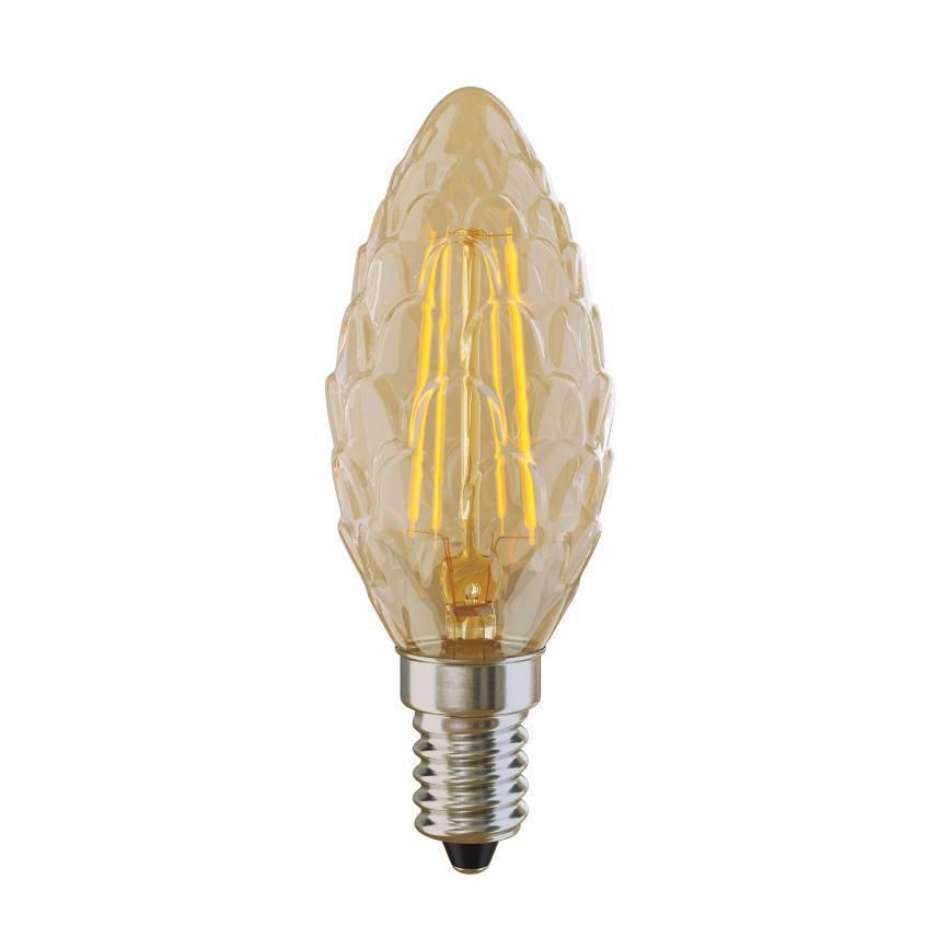  Voltega Лампа светодиодная филаментная E14 4W 2800К свеча шишка золотая VG10-P3E14warm4W-F 5488