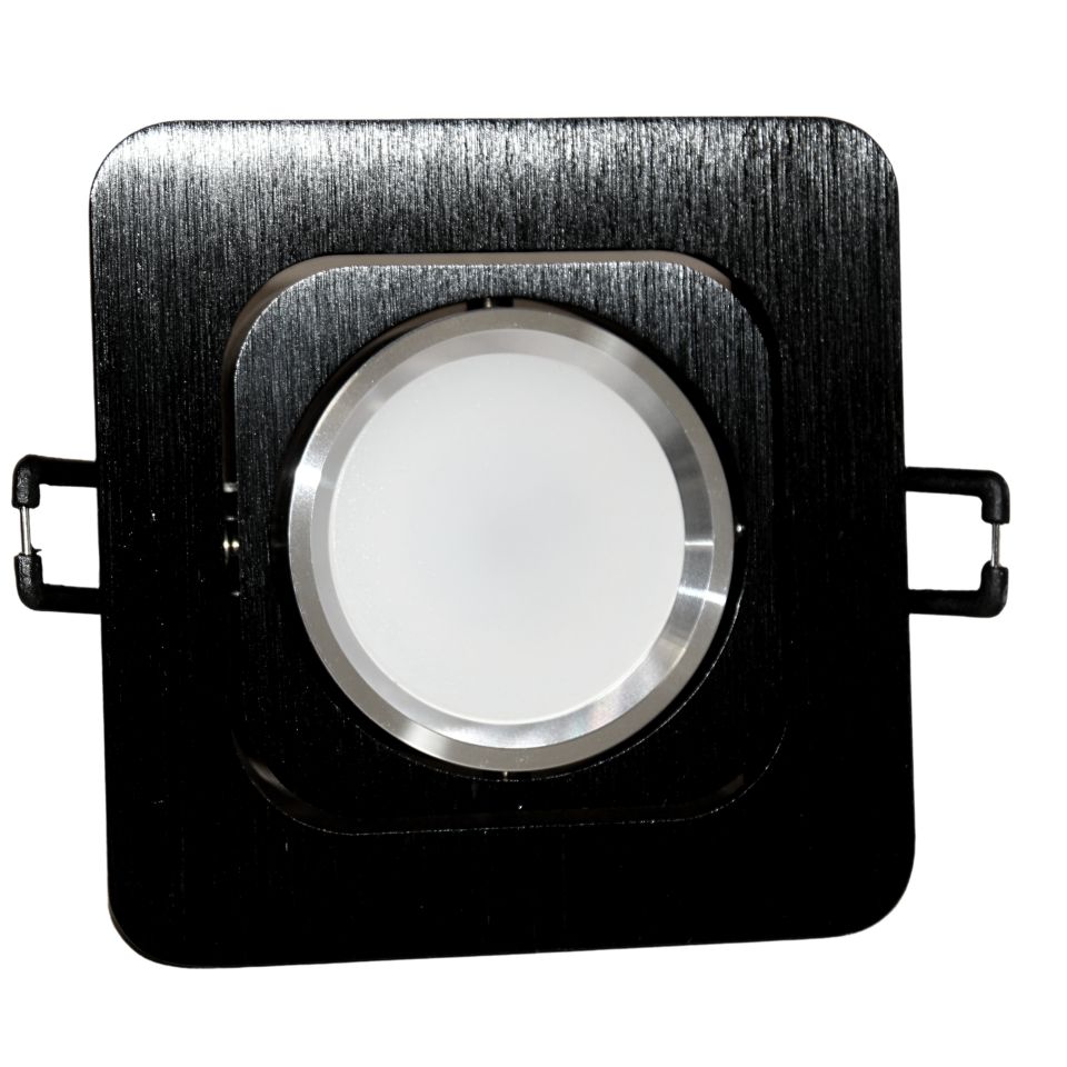 Встраиваемый точечный светильник Lumina Deco Moka LDC 8063-SS-L98*W98 BLACK+SILVER